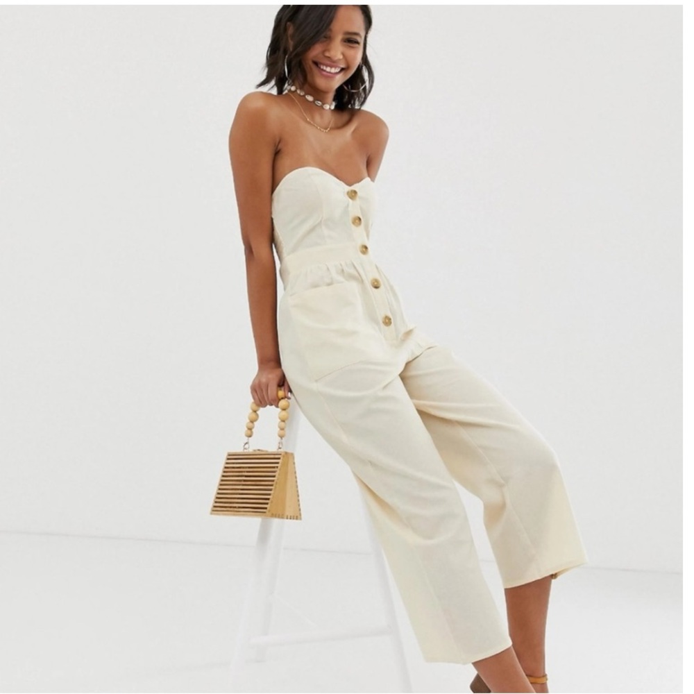 *SOLD* ASOS NWT strapless Fine stripe Wide leg Jumpsuit